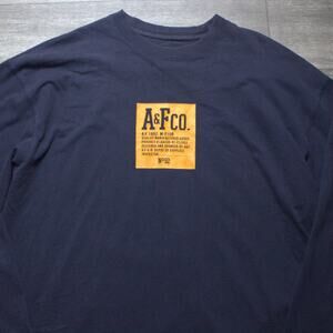 Vintage Abercrombie Fitch T Shirt Mens Large Blue Graphic Logo Faded 90s